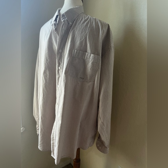 NWOT Roper XL tan and white Long Sleeve Button Up - Picture 4 of 8